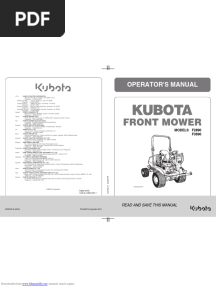 Operator'S Manual: F2890 F3690 Models