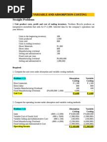 Variable and Absorption Costing