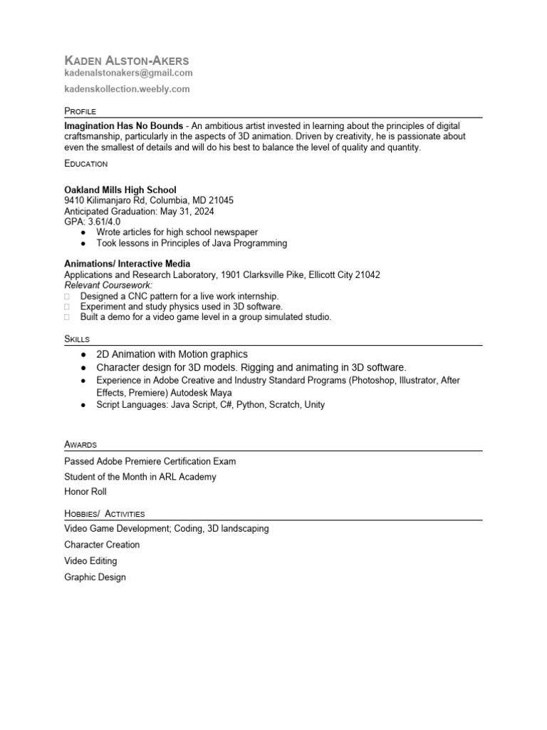 Kaden AlstonAkers Updated Resume 2024 2 PDF
