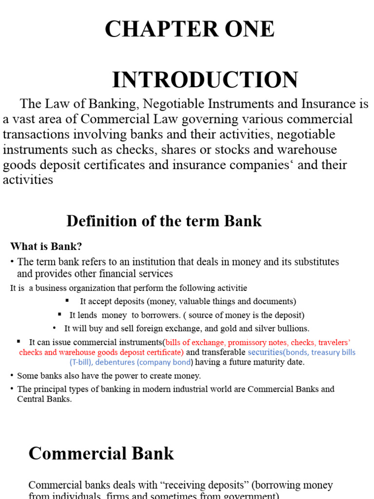 Overview of Banking Law and History | PDF | Negotiable Instrument | Banks