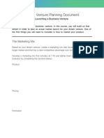 Dream Venture Planning Document 2