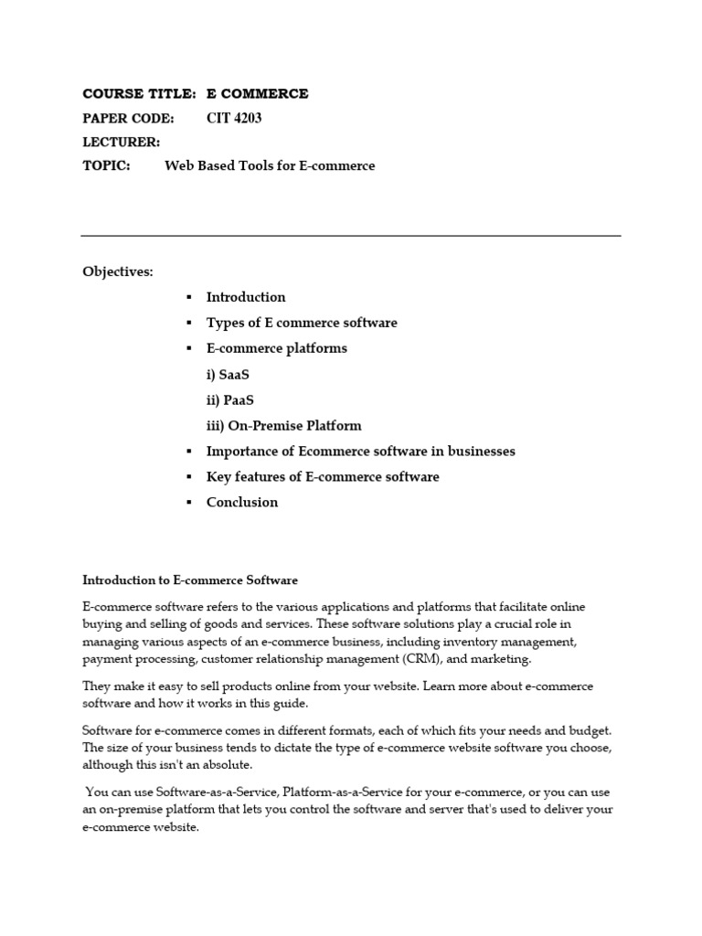 Web Tools for E-commerce Success | PDF | Software As A Service | E Commerce