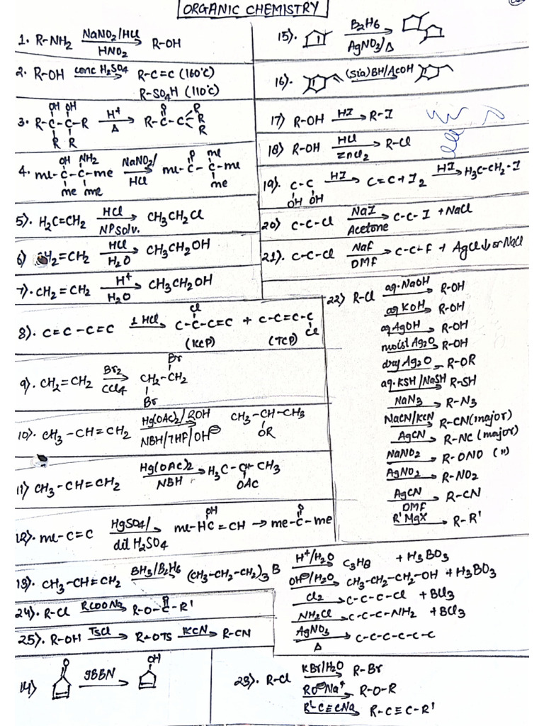Organic Chemistry Reactions 1 | PDF