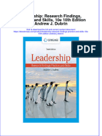Leadership Research Findings Practice And Skills 10E 10Th Edition Andrew J Dubrin full chapter