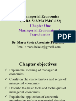 Chapter One - Introduction To Managerial Economics