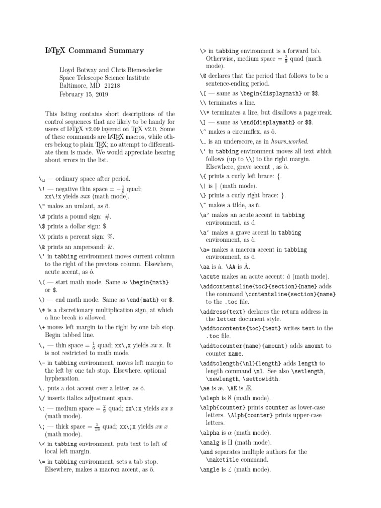 latex_cribsheet PDF Symbols Linguistics
