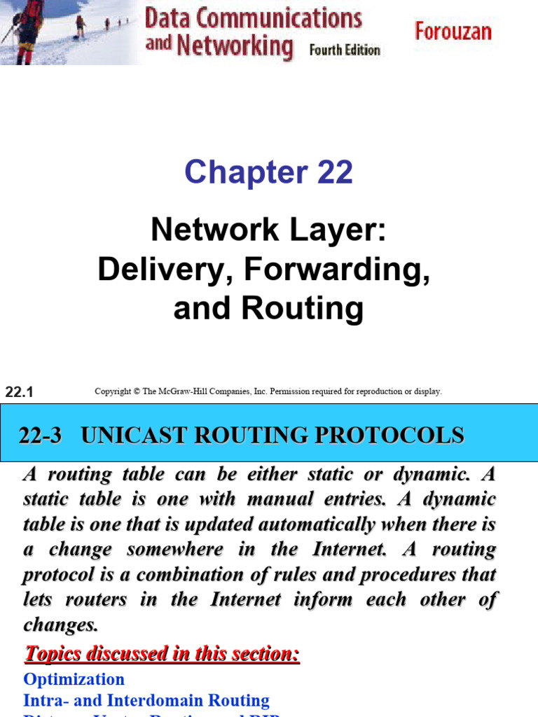 ch22 Network Layer Routing Forwarding and Delivery | PDF | Routing ...