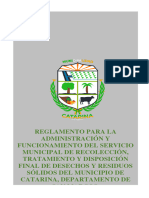 El Honorable Concejo Municipal Del Municipio de Catarina, Departamento de San Marcos