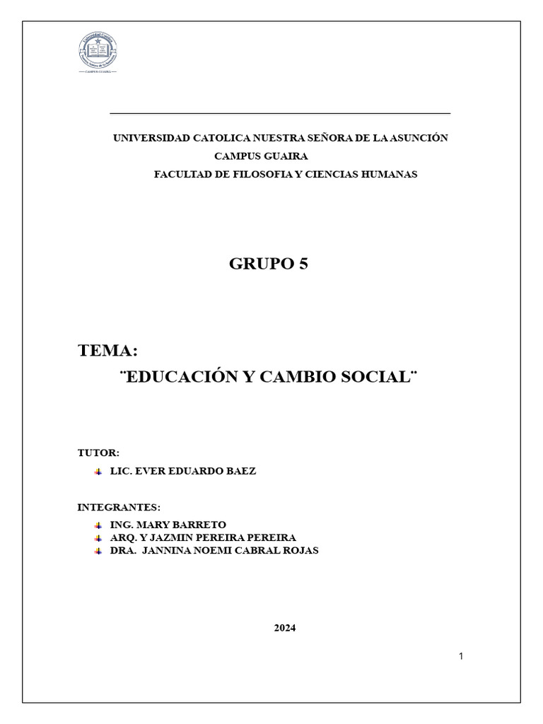 Educación Como Motor De Cambio Social Pdf Sociedad Inclusión