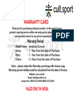 Warranty Card - Canoas