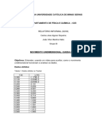 Relatório Informal - QUEDA LIVRE