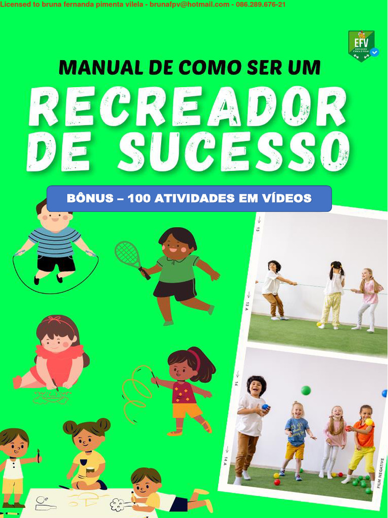 Atividades Recreativas para Educação Infantil | PDF | Voleibol | Vídeo