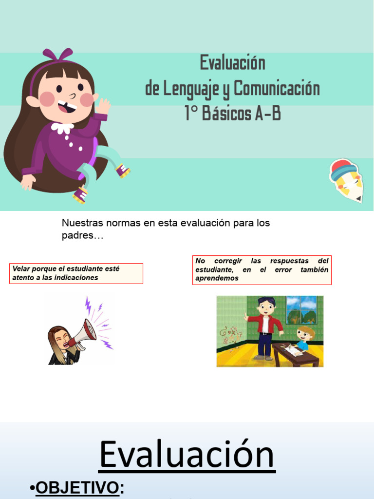 Evaluación de Lenguaje 1° Básicos A-B | PDF | Artes del Lenguaje y ...