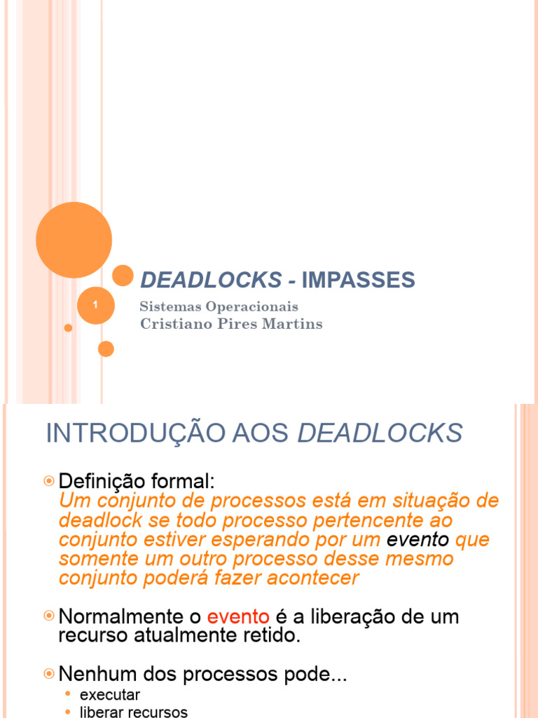 Aula 03 - Deadlock | Download grátis PDF | Ciência da Computação ...