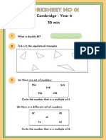 Worksheet No 01 Cambridge Year 06