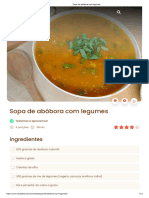 Sopa de Abóbora Com Legumes