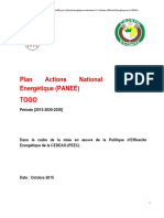 Togo Plan D Actions National D'efficacité Energétique