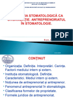 Instituţia stom. ca  organizaţie. Antreprenoriatul în stomatologie2021