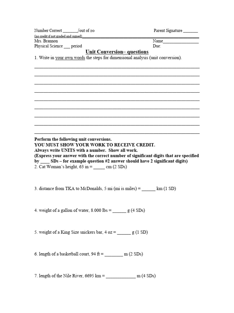 Unit Conversions - Questions | PDF | Baking | Muffin