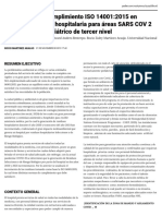 Verificación de Cumplimiento ISO 140012015 en Gestión Ambiental Hospitalaria para Áreas SARS COV 2