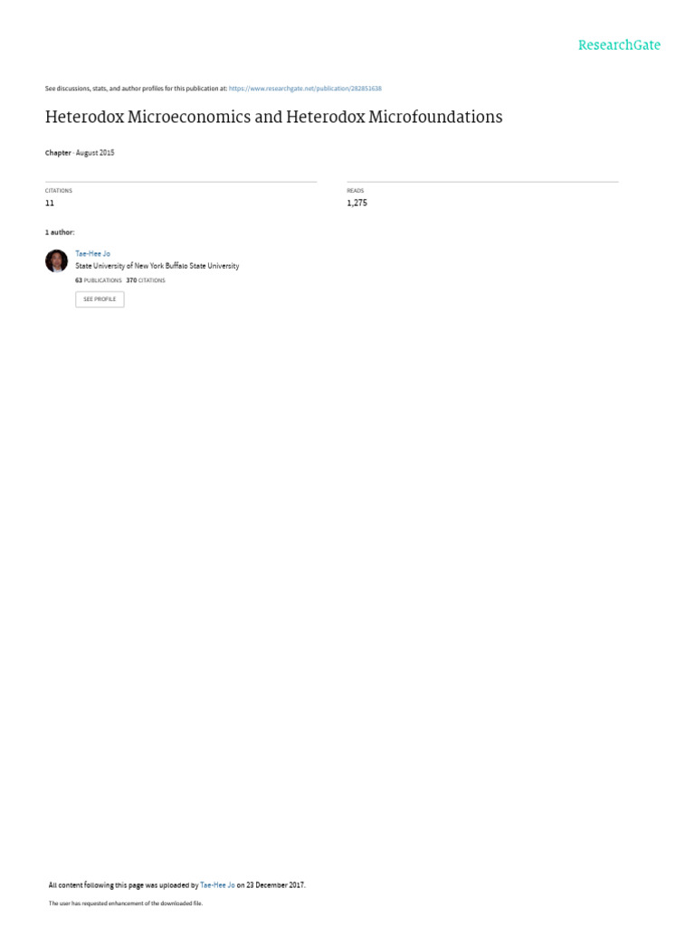 Heterodox Microeconomics Explained | PDF | Heterodox Economics | Economics