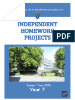 Year 7 2023 2024 Summer Independent Homework