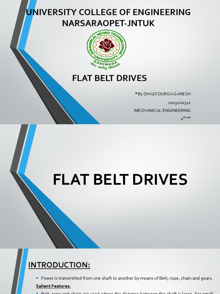 Belt Drived Running System | PDF | Belt (Mechanical) | Mechanical ...