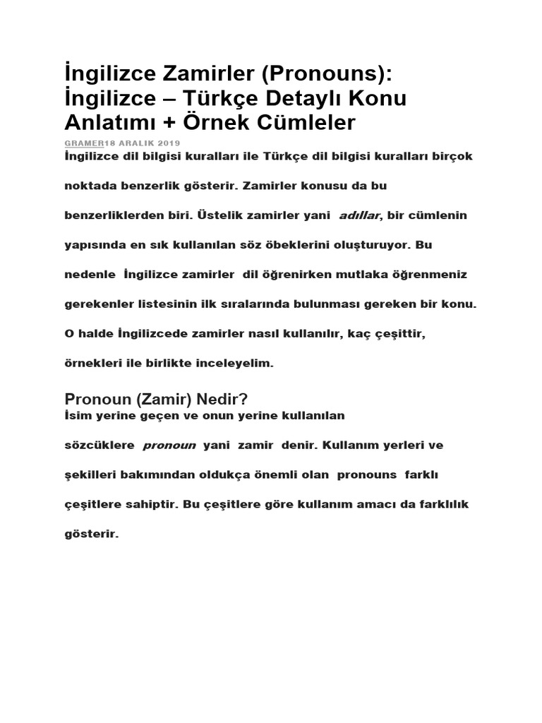 Pronouns pdf