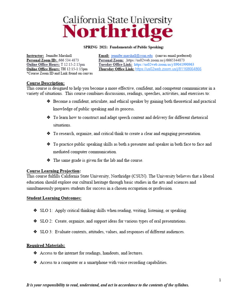 COMS 151 Public Speaking Syllabus | PDF | Public Speaking | Rhetoric