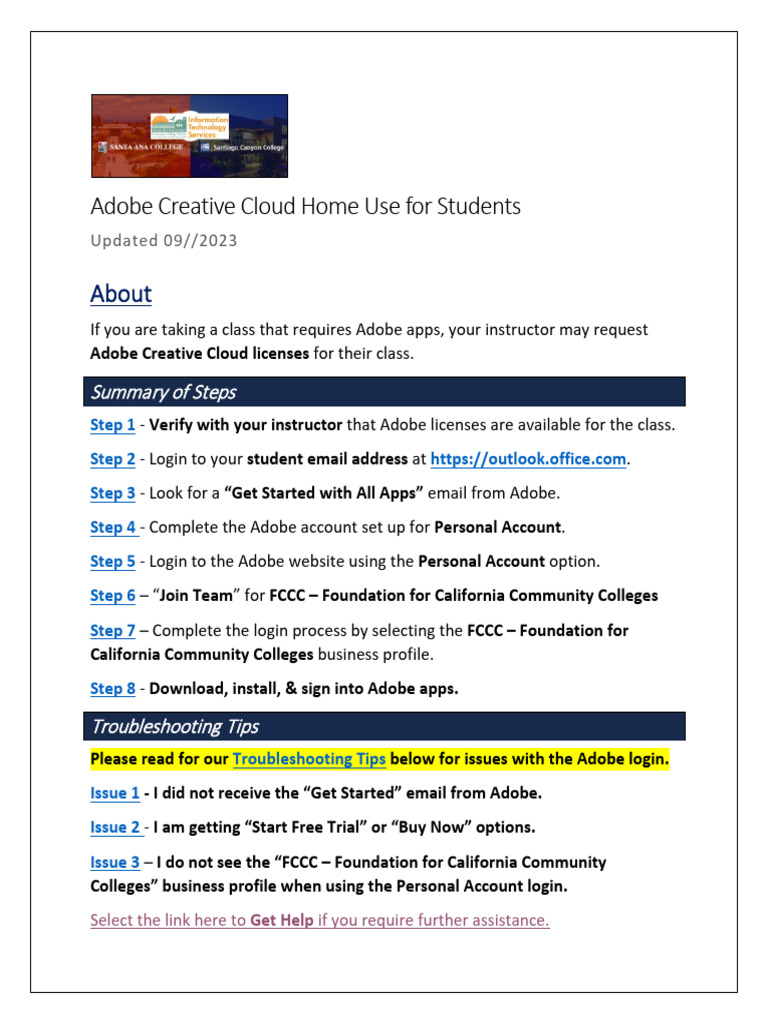 Adobe Creative Cloud Home Use For Students | PDF | Login | World Wide Web