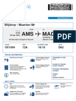 Your Boarding Pass To Madrid - AIR EUROPA