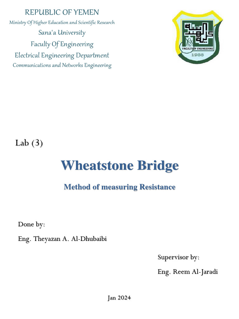 Wheatstone Bridge Resistance Measurement | PDF | Electrical Engineering ...