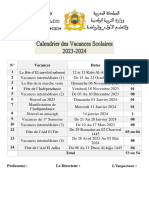 Calendrier Des Vacances Scolaires