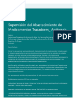 TRAZADORES Supervisión Del Abastecimiento de Medicamentos Trazadores - Antioquia - 2021