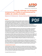 Ad499-Senegalais Reclament Plus Defforts Du Gouvernement en Matiere de Creation Demplois-Depeche Afrobarometer-17dec21