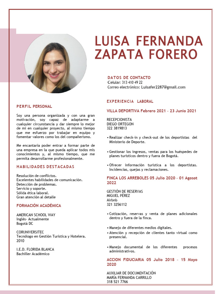 Perfil Profesional de Luisa Zapata | PDF | Economias | Bancario