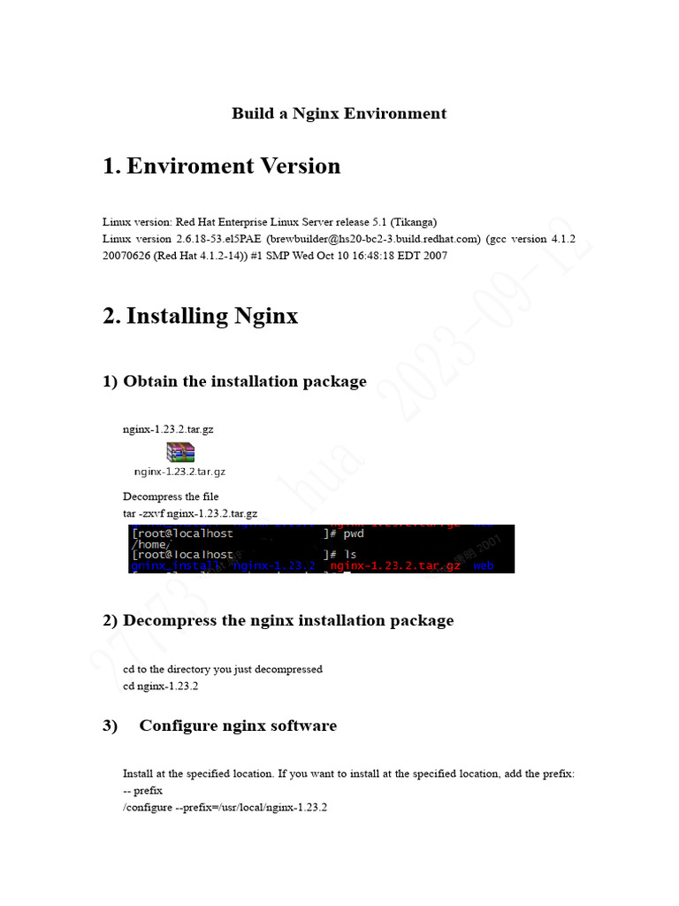 Build a nginx environment pdf networking web server