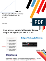 Formação para Professores: Língua Portuguesa - SA1, v. 2 9º Efaf
