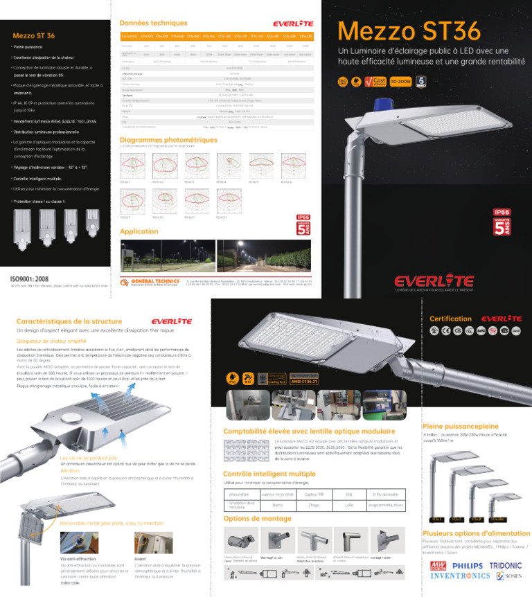 Luminaire Mezzo ST36: Efficacité LED | PDF | Éclairage | Optique