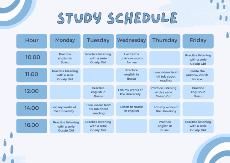 Language Learning Schedule | PDF
