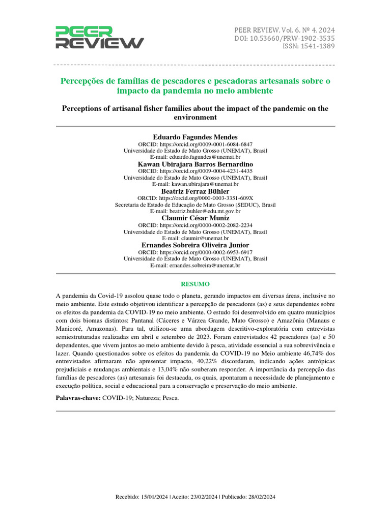 Mendes Et Al 2024 - Percepções de Famílias de Pescadores e Pescadoras ...