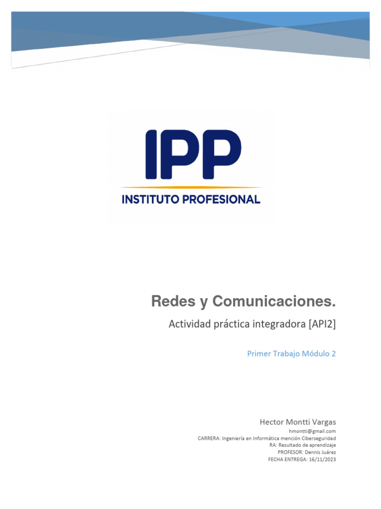 Hector Montti API2 Redes y Comunicaciones | PDF | Internet de las Cosas ...