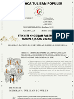 Membaca Tulisan Populer: Stik Siti Khodijah Palembang TAHUN AJARAN 2022/2023