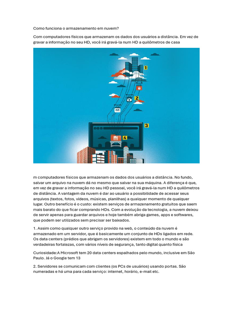 Como Funciona o Armazenamento em Nuvem | PDF | Computação em nuvem ...