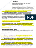 Corrientes Filosóficas Griegas y Su Aporte A La Educación.