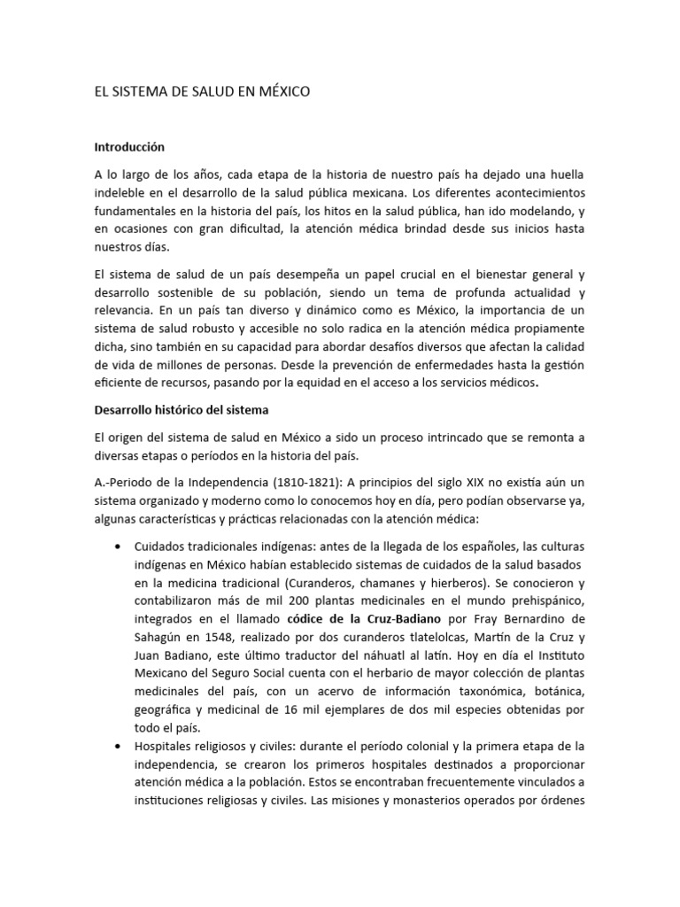 Evolución del Sistema de Salud Mexicano | PDF | México | Medicina