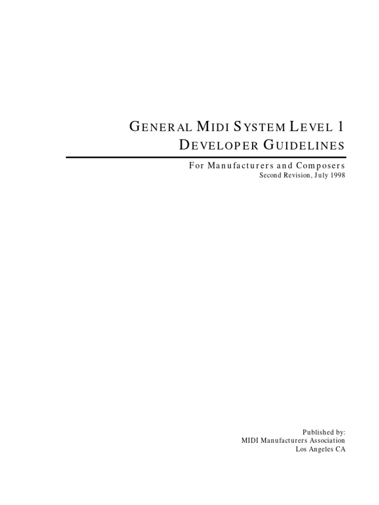 General midi level 1 1998 pdf music technology musical instruments
