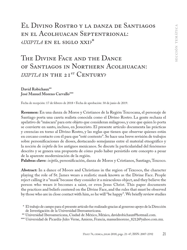 El Divino Rostro y La Danza de Santiagos-1 | PDF | Bailes | México