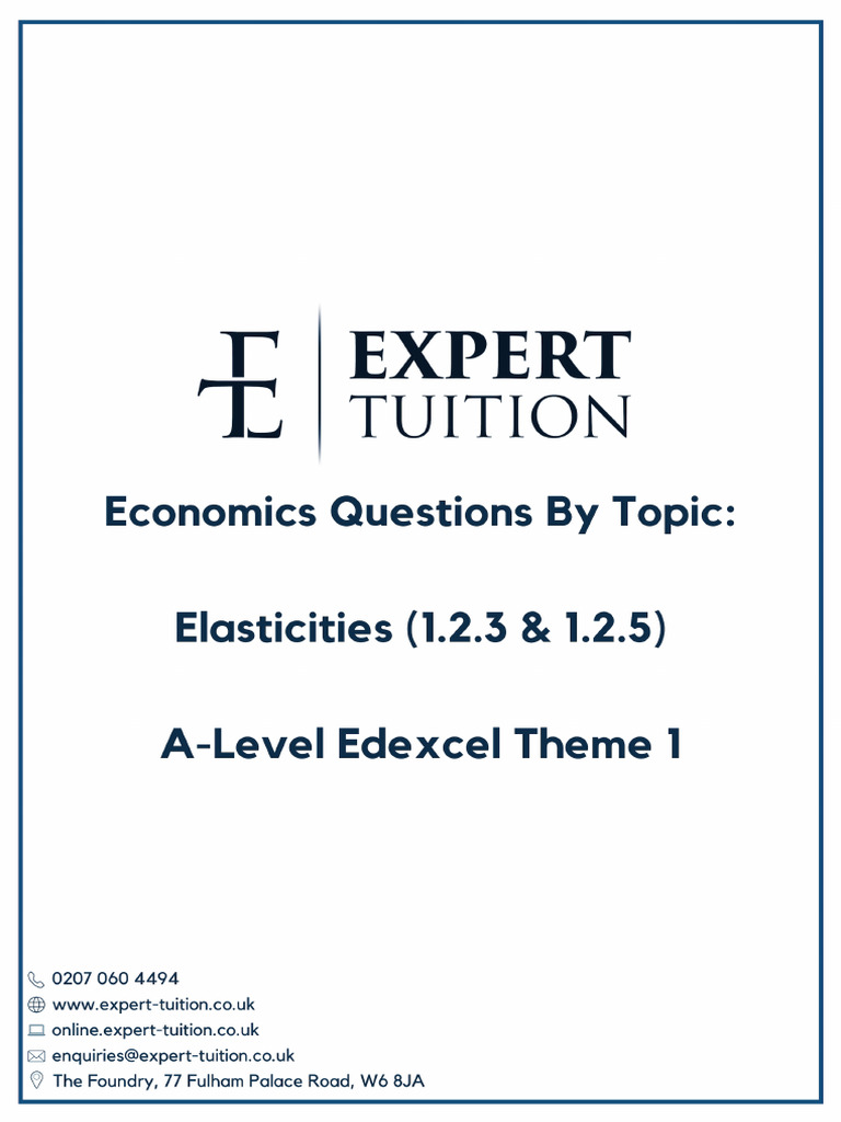 Elasticity of Demand and Supply Analysis | PDF | Elasticity (Economics ...