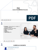 Planejamento Acadêmico Docente - Psi Da Saúde e Do Desenvolvimento